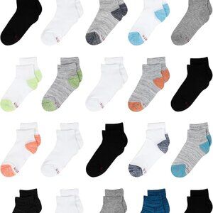 Hanes Boys, Super Value 20-Pair Socks, Ankle and No Show Multi-Packs M 9 - 2 1/2